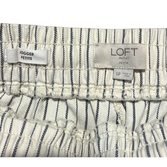 LOFT White and Blue Striped Joggers Size Small Petite - Picture 5 of 5